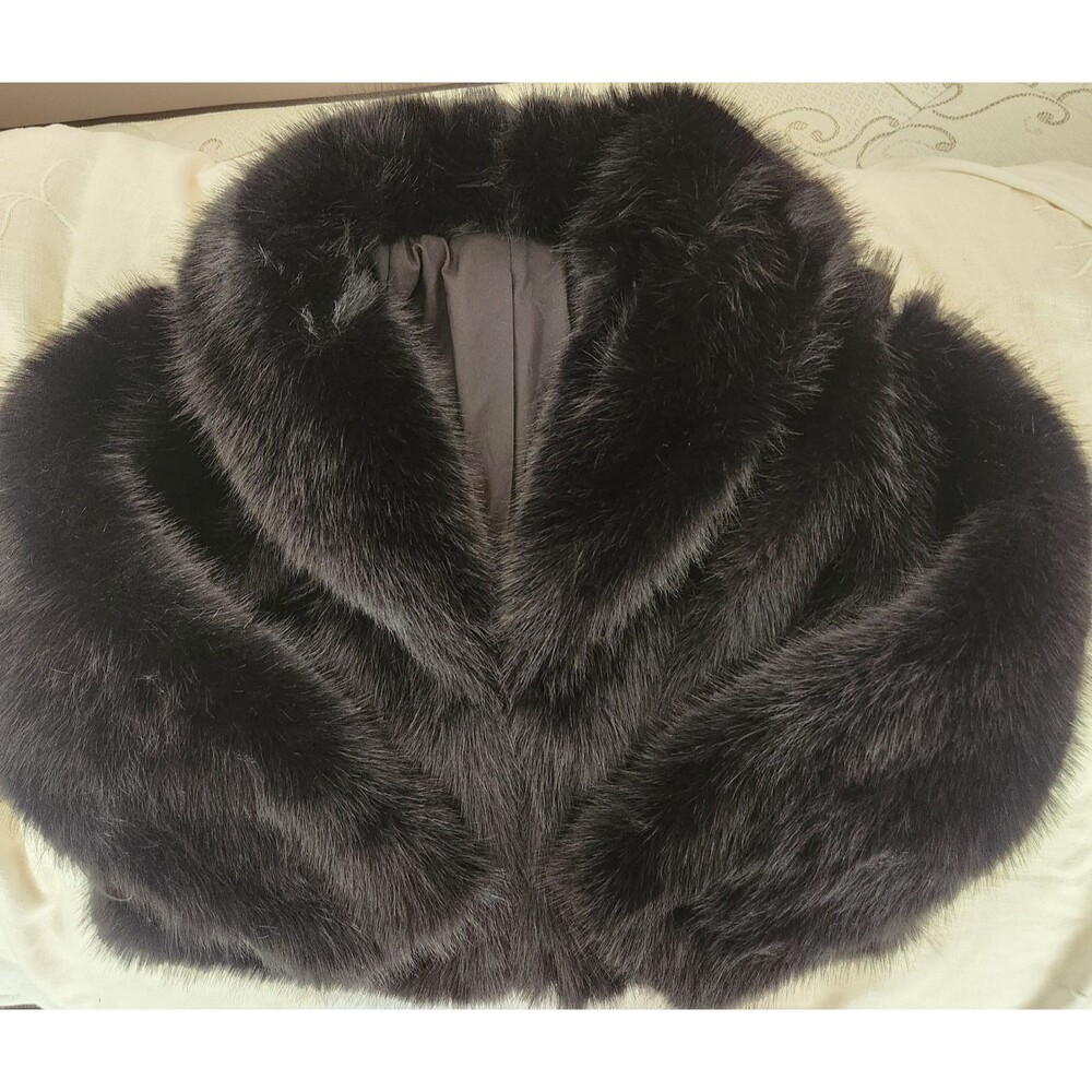 NWT Commense Black Faux Fur Jacket Cropped Plush Coat Glam Luxury Medium SOLDOUT - Picture 6 of 12
